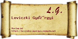 Leviczki Györgyi névjegykártya